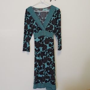 Black and teal dress